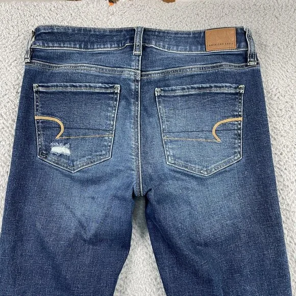 American Eagle Jeans Womens 6 Skinny Kick Super Stretch Distressed Denim - Picture 10 of 10